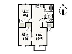 ダイニサンシャインB 2LDKの間取図画像