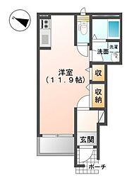 ディアコートL ワンルームの間取図画像
