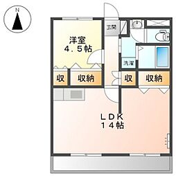 サンライズ2番館 1LDKの間取図画像