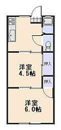 ルーク青江 2Kの間取図画像