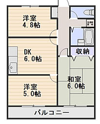 ローズガーデン延友 3DKの間取図画像