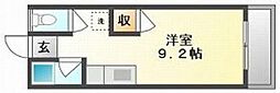 ソレイユK ワンルームの間取図画像