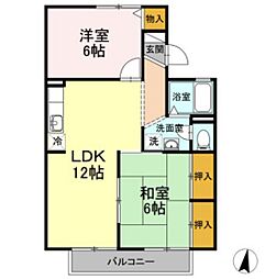 エクシードみどり町 2LDKの間取図画像