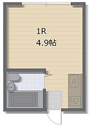 メゾン津島 ワンルームの間取図画像