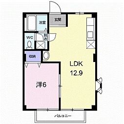 ニューシティしみず2 1LDKの間取図画像