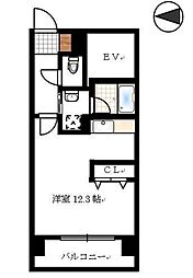 ヒルズ・K2東中央町 ワンルームの間取図画像