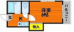 BRUNO浜第一 1Kの間取図画像