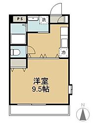 コスモ21 1Kの間取図画像