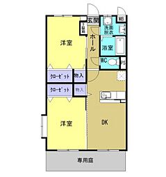 メゾンエトワール 2DKの間取図画像