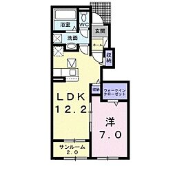 シンフォニーIV 1LDKの間取図画像