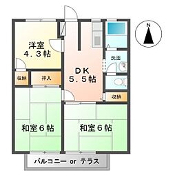 エスポワール 3Kの間取図画像