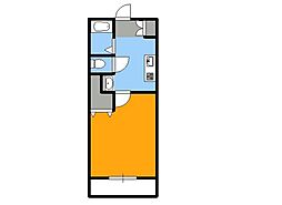 ベンハウス大元 1Kの間取図画像