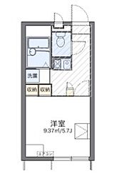 レオパレスアルカネット 1Kの間取図画像