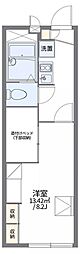 レオパレス倉安川 1Kの間取図画像