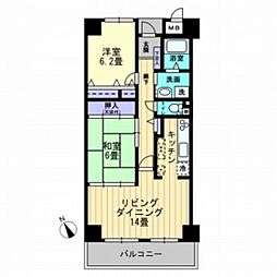 サーパス鹿田 2LDKの間取図画像