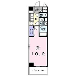 シティー柳町 1Kの間取図画像