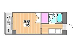 セキホウハイツ 1Kの間取図画像