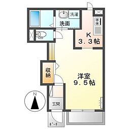 リアン 1Kの間取図画像
