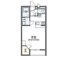 レオパレスパル北方2 ワンルームの間取図画像