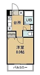 ティノコアくらしき 1Kの間取図画像