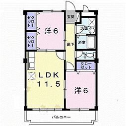 ビュー・セジュール 2LDKの間取図画像