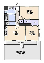 メゾンプレザント 2LDKの間取図画像