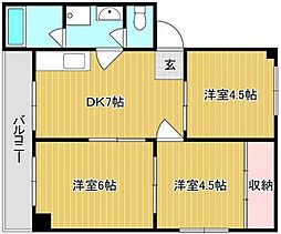 メゾンタツミ 3DKの間取図画像