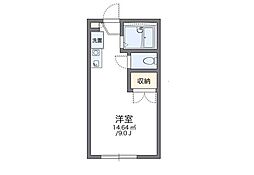 レオパレスリヴェール杉原 ワンルームの間取図画像