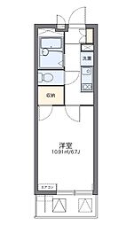シャルマンタナカ2 1Kの間取図画像