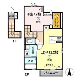 オリーブ 1LDKの間取図画像