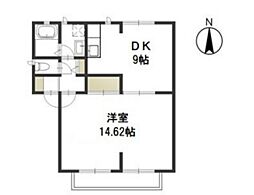 パールハイツ 1LDKの間取図画像