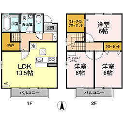 ラ・フォレスタB 3LDKの間取図画像