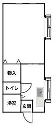 セリレ富町 1Kの間取図画像