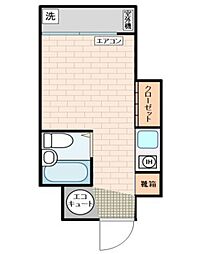 ナッツクラッカー医大東 ワンルームの間取図画像