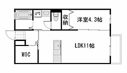 サン・クレバリーC 1LDKの間取図画像