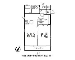 オリーヴ 1LDKの間取図画像