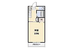 アジュール下中野 1Kの間取図画像