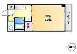 アジュール下中野 1Kの間取図画像