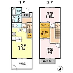 コージーコート大福 2LDKの間取図画像