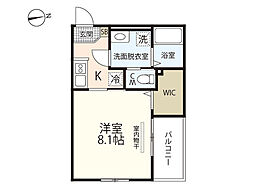 GRACE COURT 北方 1Kの間取図画像