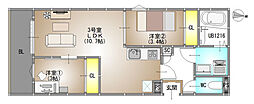 REGALEST Felviaria(レガリスト フェルヴィ 2LDKの間取図画像