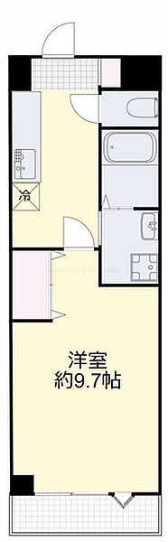 岡山県岡山市北区青江1丁目(賃貸マンション1K・4階・32.00㎡)の写真 その2