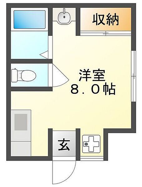 岡山県岡山市北区伊島町1丁目(賃貸アパート1R・1階・21.00㎡)の写真 その2