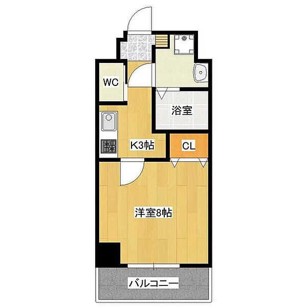 岡山県岡山市南区青江6丁目(賃貸マンション1K・9階・27.55㎡)の写真 その2