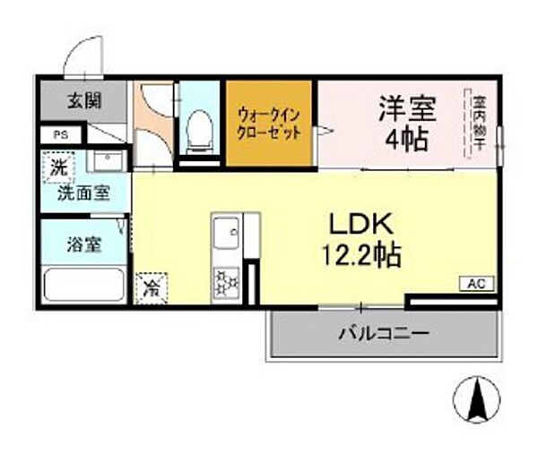 岡山県岡山市北区西長瀬(賃貸アパート1LDK・3階・41.86㎡)の写真 その2