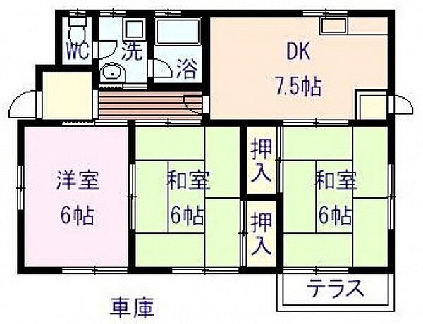 岡山県岡山市南区福富西3丁目(賃貸一戸建3DK・--・58.69㎡)の写真 その2