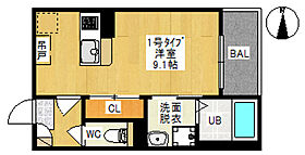 REGALEST 大元  ｜ 岡山県岡山市北区上中野2丁目（賃貸アパート1R・1階・25.44㎡） その2