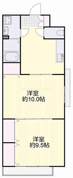 コニファープラザ新福 ｜岡山県岡山市南区新福1丁目(賃貸マンション2K・1階・50.60㎡)の写真 その2