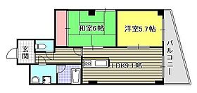 上杉第7ビル西古松  ｜ 岡山県岡山市北区西古松2丁目（賃貸マンション2LDK・5階・55.70㎡） その2