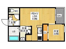 REGALEST HEARTS  ｜ 岡山県岡山市北区北長瀬表町3丁目（賃貸アパート1LDK・1階・30.66㎡） その2